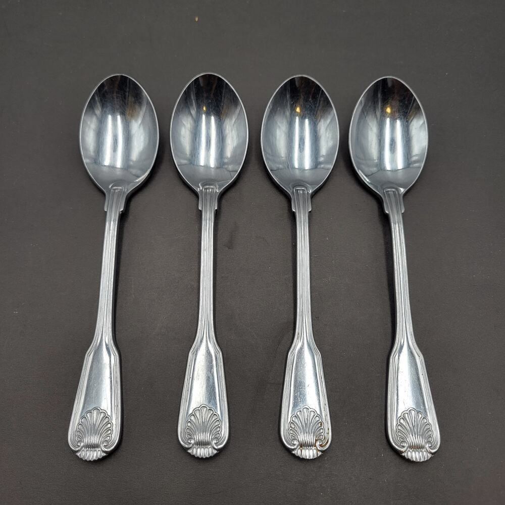 Towle London Shell Teaspoon JAPAN Stainless Flatware Set Of 4 Supreme Cutlery
